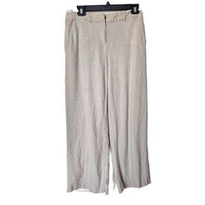 Zara Wide-Leg Linen-Blend Cropped Pants • Size M